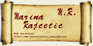 Marina Rajčetić vizit kartica